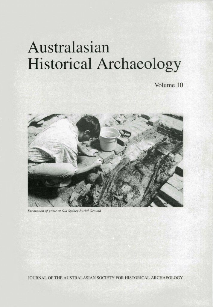 Cover of Australasian Historical Archaeology volume 10 (1991)