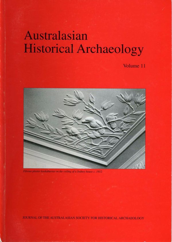 Cover of Australasian Historical Archaeology volume 11 (1992)