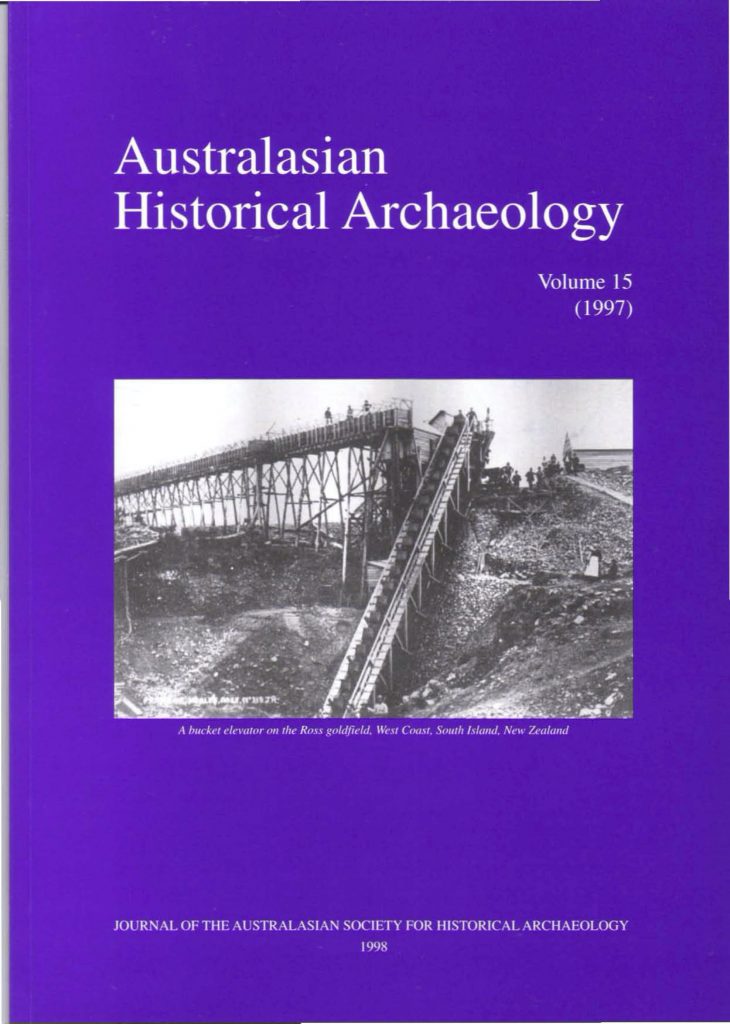 Cover of Australasian Historical Archaeology volume 15 (1997)