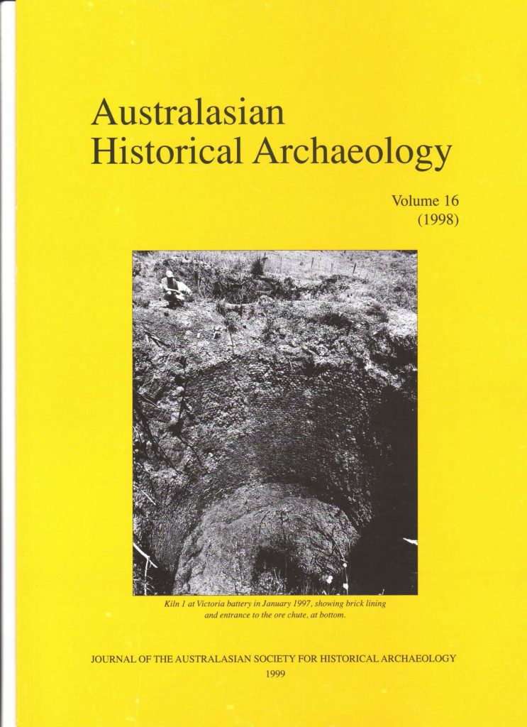 Cover of Australasian Historical Archaeology volume 16 (1998)