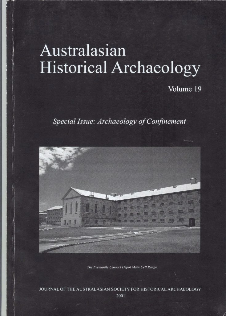 Cover of Australasian Historical Archaeology volume 19 (2001)