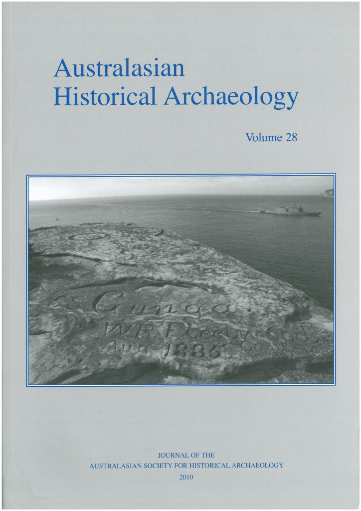 Cover of Australasian Historical Archaeology volume 28 (2010)