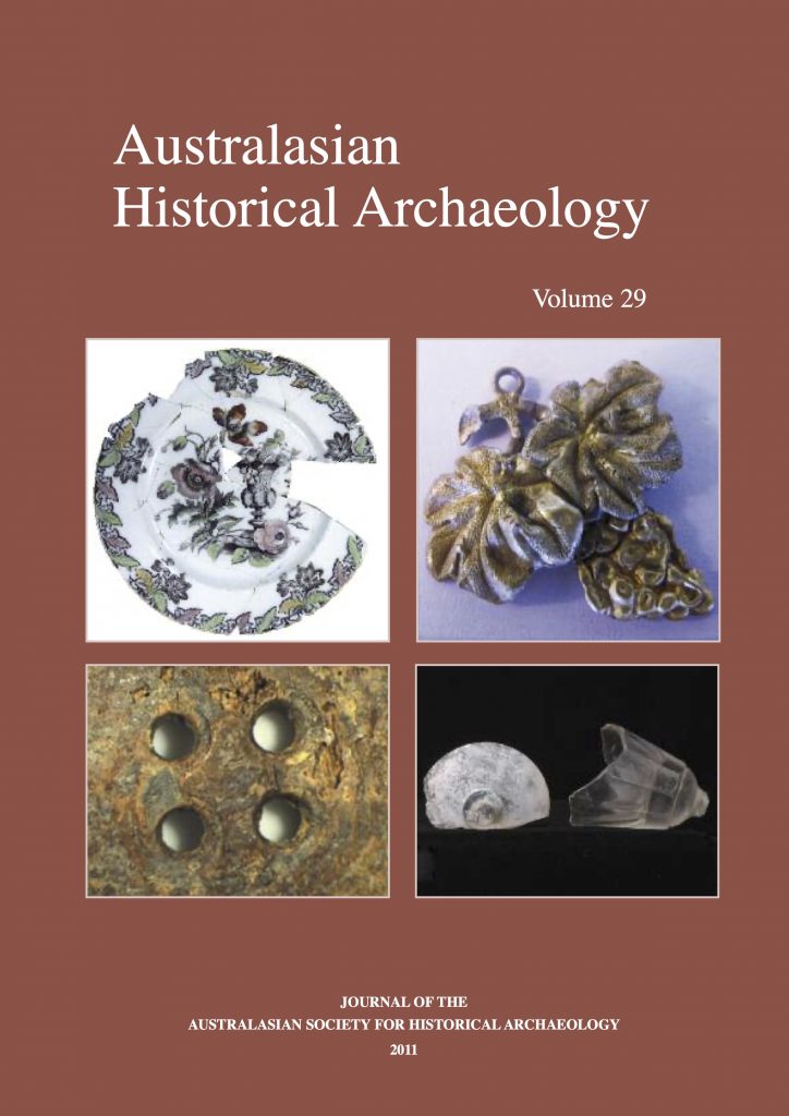 Cover of Australasian Historical Archaeology volume 29