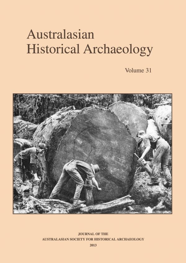 Cover of Australasian Historical Archaeology volume 31 (2013)