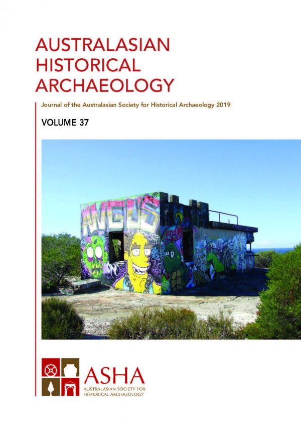 Australasian Historical Archaeology 2019 journal cover